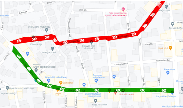 Uşak Belediyesi araç trafiğinde güzergah değişikliği gerçekleştirdi