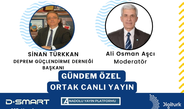 Deprem Güçlendirme Derneği Başkanı Sinan Türkan Gündem Özel Programına Konuk Olacak