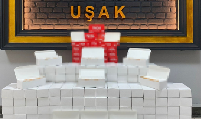 Uşak’ta 205 bin boş kaçak makaron ele geçirildi