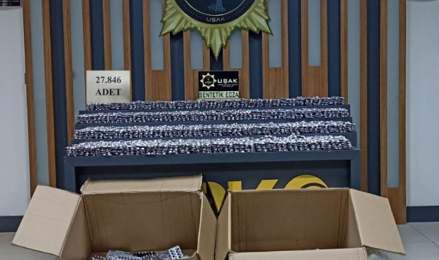 Uşak’ta 27 bin 846 sentetik ecza ele geçirildi
