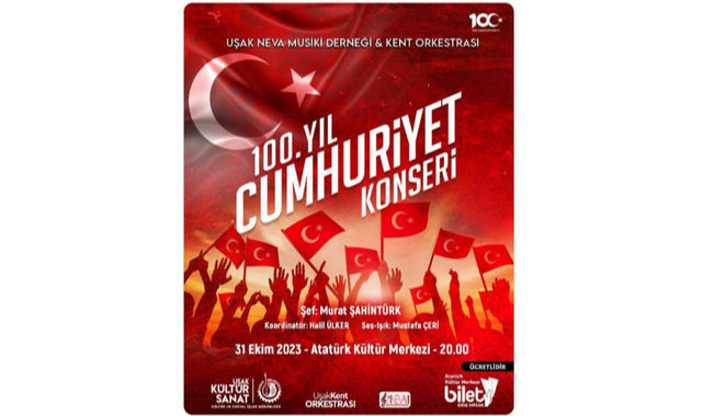 Uşak Belediyesi Cumhuriyet'in 100. yılına özel olarak düzenlenecek olan konseri açıkladı.