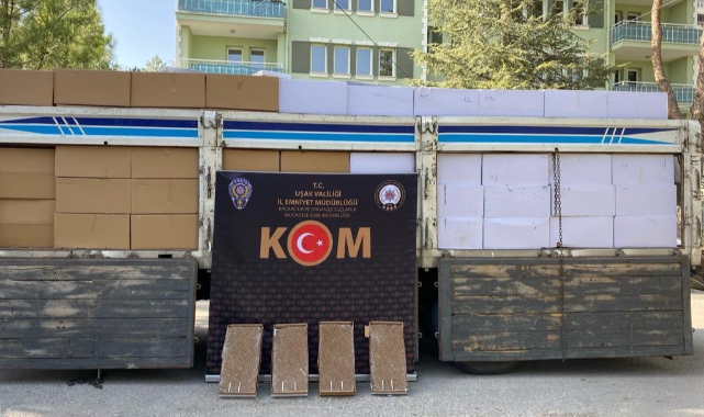 Uşak’ta 4,5 milyon değerinde kaçak makaron ele geçirildi