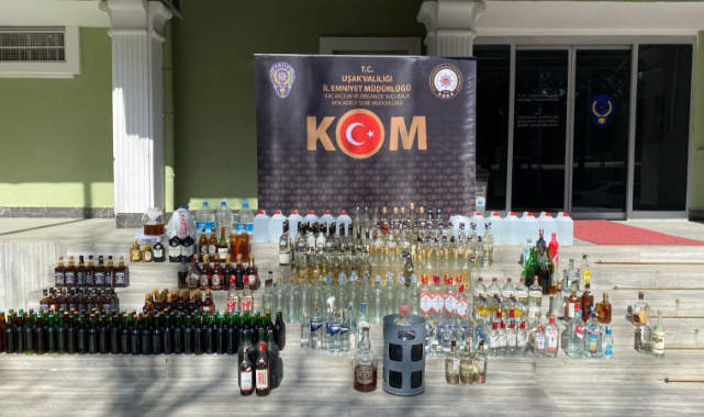 Uşak’ta kaçak alkol operasyonu