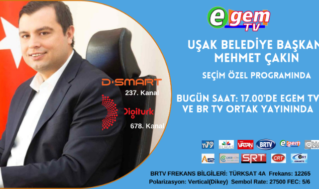 ŞUAN CANLI YAYINDA EGEM TV’DE UŞAK BELEDİYE BAŞKANI MEHMET ÇAKIN SEÇİM ÖZEL KONUĞUMUZ SORULARINIZI SORABİLİR VE CANLI OLARAK İZLEYEBİLİRSİNİZ