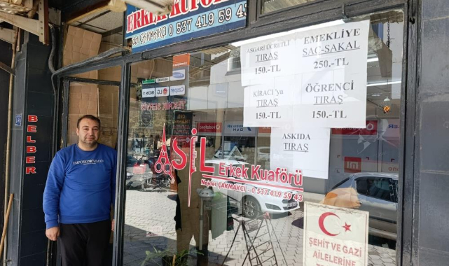 Çivrilli berberden dayanışma örneği