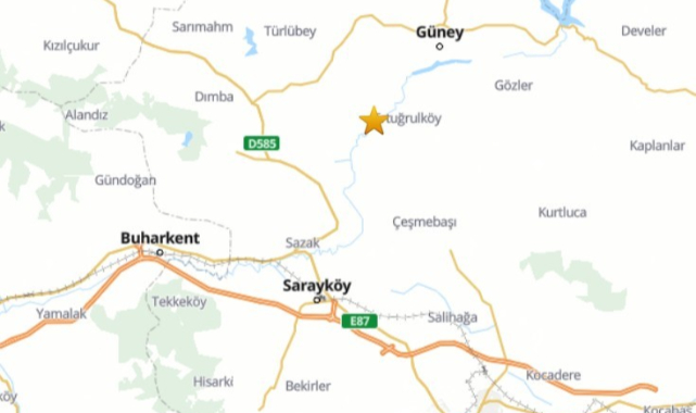 Denizli Güney’de 4.0 büyüklüğünde deprem