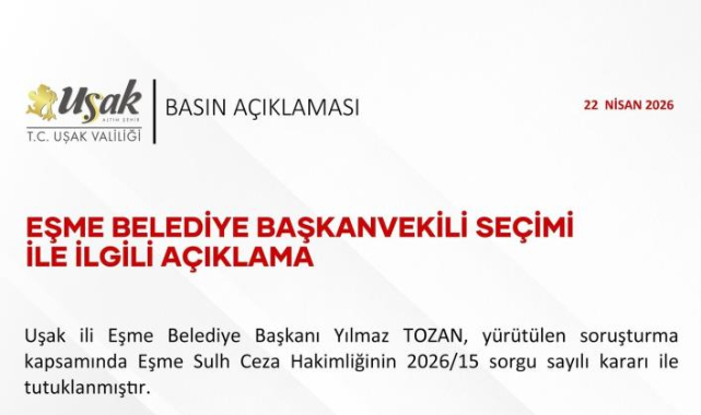 Eşme Belediye Başkanvekili 27 Nisan'da belirlenecek