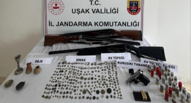 Uşak’ta 284 adet sikke ele geçirildi