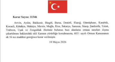 Uşak Dahil 23 İlde Bazı Alanlar Orman Sınırları Dışına Çıkarıldı