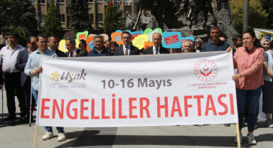 Uşak'ta engellilere farkındalık yürüyüşü gerçekleştirildi