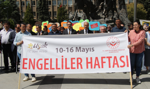 Uşak'ta engellilere farkındalık yürüyüşü gerçekleştirildi