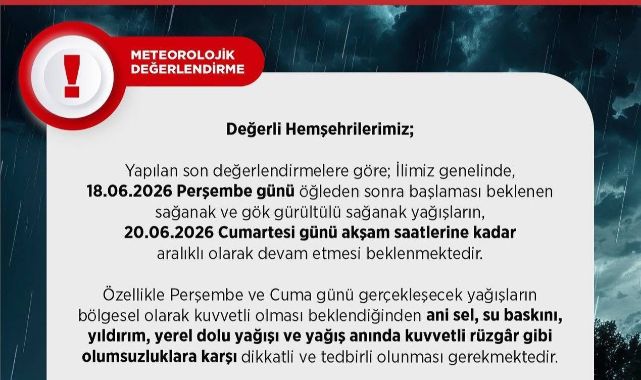 UŞAK BELEDİYESİ’NDEN KUVVETLİ YAĞIŞ UYARISI