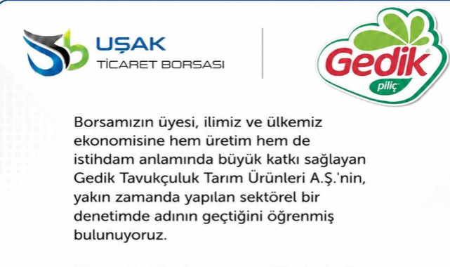 Uşak Ticaret Borsası’ndan Gedik Piliç Açıklaması: