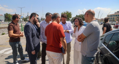 Uşak Belediye Başkan Vekili Terekeci Özkan bisiklet yolu güzergahında incelemelerde bulundu