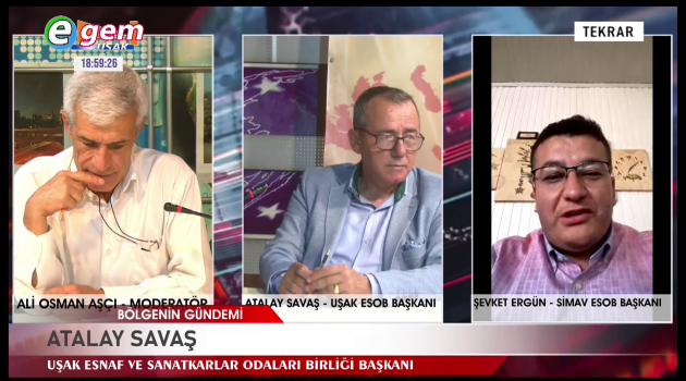 Simav Esnaf Odası Başkanı Şevket ERGÜN Bölgenin Gündemi programına katıldı.