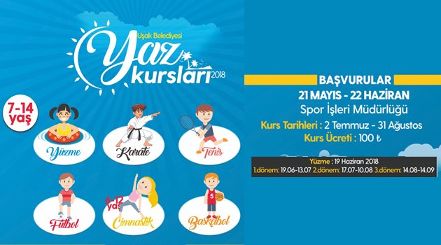 Uşak Belediyesi 6 branşta yaz okulu açıyor