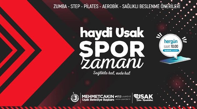 Uşak Belediyesi'den, Her Gün Saat 10.00'da Online Spor Eğitimi!